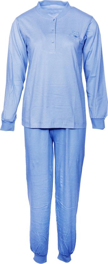 Gemaakt van Rond en rond honing Lunatex tricot dames pyjama 4153 - Blauw - XXL | bol.com