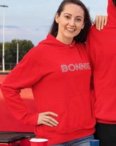 Bonnie & Clyde Hoodie Red (Bonnie - Maat XS) | Koppel Cadeau | Valentijn Cadeautje voor hem & haar