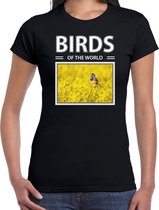 Dieren foto t-shirt Blauwborst vogel - zwart - dames - birds of the world - cadeau shirt Blauwborst vogels liefhebber XS