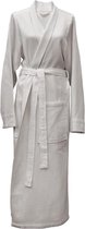 Hoogwaardige Katoen Unisex Badjas Waffelstructuur Grijs | XL | Comfortabel En Luxe | Lang Model