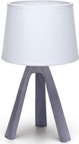 LED Tafellamp - Tafelverlichting - Igia Linmo - E14 Fitting - Rond - Mat Grijs - Kunststof