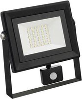 LED Bouwlamp 30 Watt met sensor - LED Schijnwerper - Pardus - Helder/Koud Wit 6400K - Waterdicht IP65