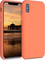 kwmobile telefoonhoesje voor Apple iPhone X - Hoesje met siliconen coating - Smartphone case in zomers oranje