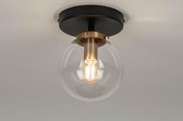 Lumidora Plafondlamp 73412 - E14 - Zwart - Messing - Metaal - ⌀ 15.5 cm
