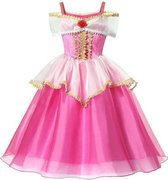 Prinses - Doornroosje jurk - Doornroosje -  Prinsessenjurk - Verkleedkleding - Roze - Maat 98/104 (110) 2/3 jaar