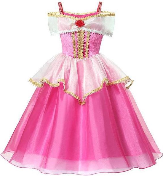 Prinses - Prinsessenjurk - Verkleedkleding - Roze - Maat 98/104 (110) 2/3  jaar | bol
