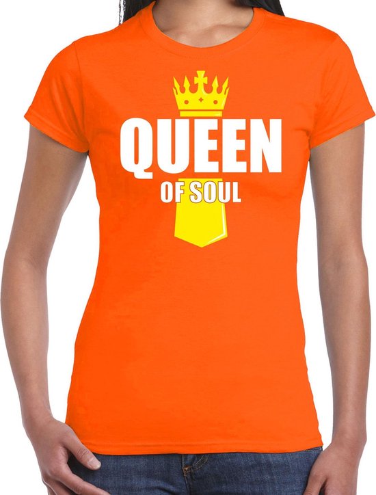 Koningsdag t-shirt Queen of soul met kroontje oranje - dames - Kingsday soul...  | bol.com