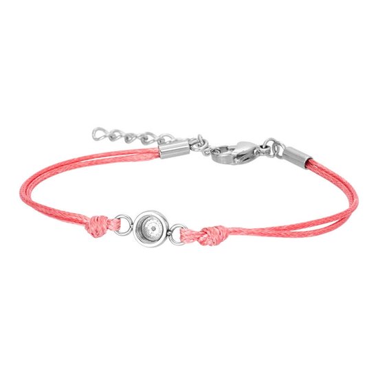 iXXXi-Jewelry-Wax Cord Top Part Base Pink-Zilver-dames-Armband (sieraad)-One size
