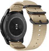 Nylon Smartwatch bandje - Geschikt voor  Samsung Galaxy Watch 3 - 41mm nylon gesp band - khaki - Strap-it Horlogeband / Polsband / Armband