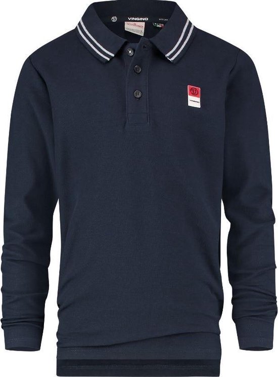 Vingino Longsleeve Polo Jongens Katoen Donkerblauw Maat 104 bol
