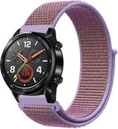 Nylon Smartwatch bandje - Geschikt voor  Huawei Watch GT nylon band - lila - 46mm - Strap-it Horlogeband / Polsband / Armband