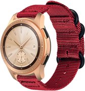 Nylon Smartwatch bandje - Geschikt voor Strap-it Samsung Galaxy Watch 42mm nylon gesp band - rood - Strap-it Horlogeband / Polsband / Armband