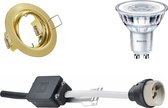 PHILIPS - LED Spot Set - CorePro 840 36D - GU10 Fitting - Inbouw Rond - Mat Goud - 4.6W - Natuurlijk Wit 4000K - Kantelbaar Ø83mm