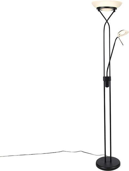 QAZQA empoli - Moderne LED Dimbare Vloerlamp | Staande Lamp met Dimmer met  leeslamp -... | bol.com