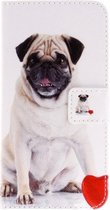 ADEL Kunstleren Book Case Pasjes Portemonnee Hoesje Geschikt voor Samsung Galaxy J3 (2017) - Honden Lief