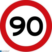 Simbol - Stickers 90 km - Maximaal 90 km/u - Duurzame Kwaliteit - Formaat ø 15 cm.