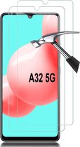 Screenprotector Glas - Tempered Glass Screen Protector Geschikt voor: Samsung Galaxy A32 5G - 2x