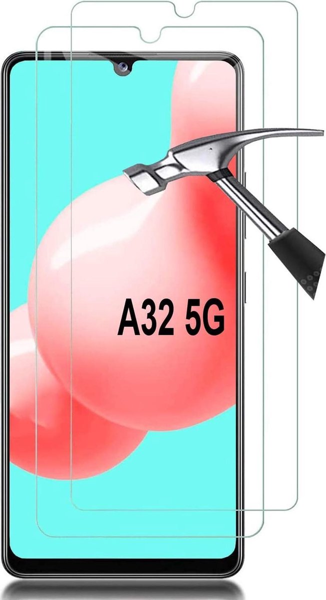 Screenprotector Glas - Tempered Glass Screen Protector Geschikt voor: Samsung Galaxy A32 5G - 2x - Ar202