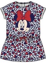 Disney Minnie Mouse jurkje - hartjesprint - grijs/rood - maat 74(12 maanden)