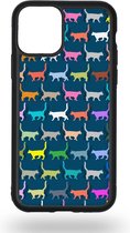 Colorful Silhouettes Cats Telefoonhoesje - Apple iPhone 11 Pro Max