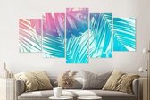 Schilderij -Neon Jungle,    5 luik, 200x100cm, Premium print