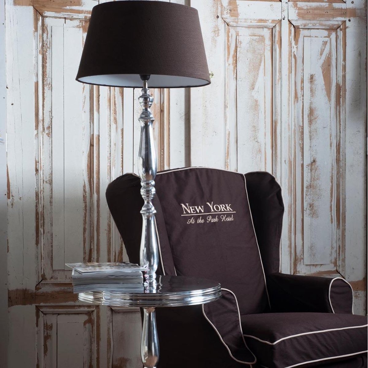 Riviera Maison Winston Winetable with Lamp Zilver |