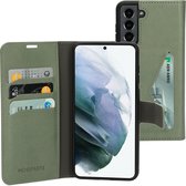 Mobiparts Classic Wallet Case Samsung Galaxy S21 Stone Groen hoesje