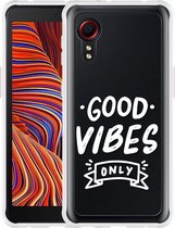 Hoesje Geschikt voor Samsung Galaxy Xcover 5 - Good Vibes wit