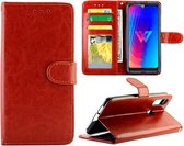 Voor LG W30 Crazy Horse Texture Leather Horizontale Flip Beschermhoes met houder & kaartsleuven & portemonnee & fotolijst (bruin)