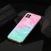 Voor Huawei P40 lite Marble Pattern Soft TPU beschermhoes (roze groen)