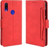 Wallet Style Skin Feel Calf Pattern Leather Case voor Xiaomi Redmi Note 7 / Note 7 Pro / Note 7S, met aparte kaartsleuf (rood)
