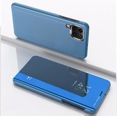 Voor Huawei P40 Lite / Nova 7i vergulde spiegel horizontale flip lederen tas met houder (blauw)