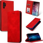 Retro skin feel zakelijke magnetische horizontale flip lederen case voor Galaxy Note 10 pro (rood)