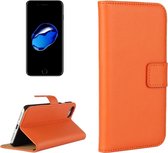 Voor iPhone 8 & 7 echte gesplitste horizontale flip lederen tas met houder & kaartsleuven & portemonnee (oranje)