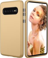 Effen kleur TPU + PC Protevtive Case voor Galaxy S10 (goud)