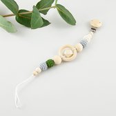 Speenkoord - Grijs/groen - Kraamcadeau - Baby cadeau
