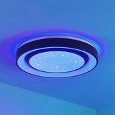 Lindby - Slimme plafondlamp - RGB - met dimmer - 1licht - metaal, kunststof - H: 7.5 cm - wit, opaal - Inclusief lichtbron