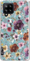 Casetastic Samsung Galaxy A42 (2020) 5G Hoesje - Softcover Hoesje met Design - Flowers Soft Blue Print