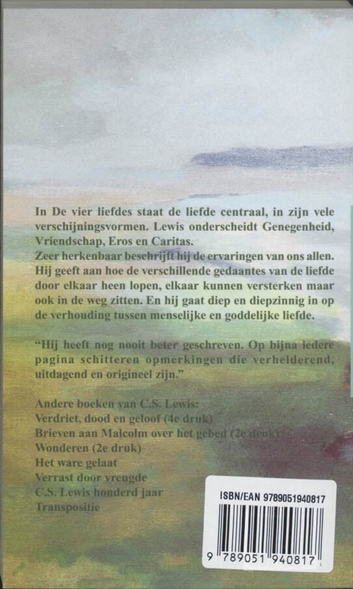 De vier liefdes - back cover