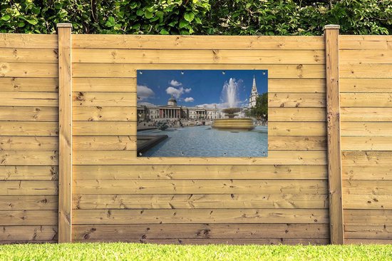 The Trafalgar Square in London Garden Poster 120x80 cm - Toile de jardin / Toile d'extérieur / Peintures pour l'extérieur (décoration de jardin)