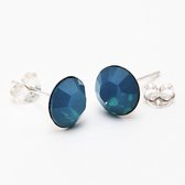 Cerulean Blue Crystal 10mm Stud Earrings