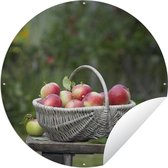 Tuincirkel Appel - Fruit - Mand - 60x60 cm - Ronde Tuinposter - Buiten