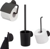 Tiger Tune toiletaccessoires set 4-delig hangend Zwart geborsteld/Zwart