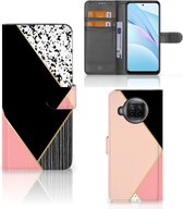 GSM Hoesje Xiaomi Mi 10T Lite Bookcase Black Pink Shapes