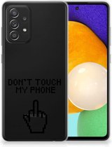 Leuk TPU Back Case Samsung Galaxy A52 Enterprise Editie (5G/4G) Hoesje Finger Don't Touch My Phone