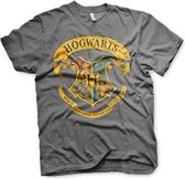 Harry Potter Heren Tshirt -M- Hogwarts Crest Grijs