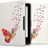 Housse kwmobile pour Tolino Vision 1 / 2 / 3 / 4 HD - Étui pour liseuse en multicolore / rose / blanc - Design Swarm Butterflies