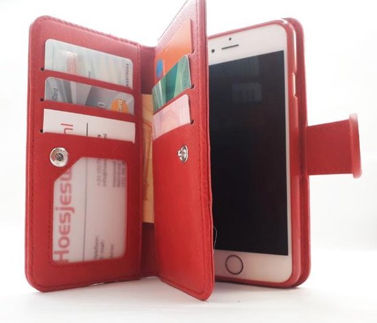 Milieuvriendelijk Broer klant Apple iPhone 6/6S - Burned Red - Pasjeshouder - Telefoonhoesje met extra  flap voor 9... | bol.com