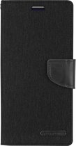 iPhone 11 Hoesje - Mercury Canvas Diary Wallet Case - Hoesje met Pasjeshouder - Zwart
