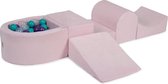 Foam Speelset met ballenbak Roze incl 100 ballen: Violet, Transparant, Turquoise